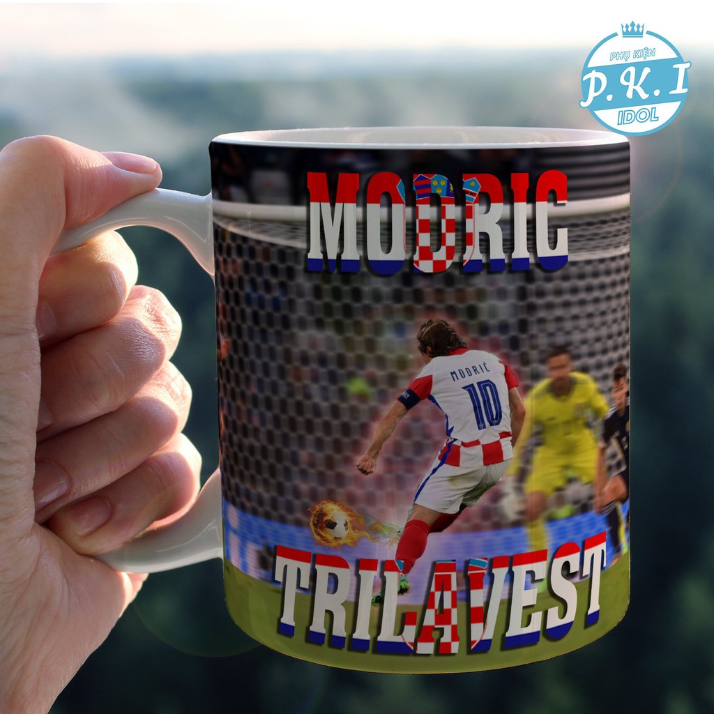 Cốc Sứ Uống Cafe In Hình Khoảnh Khắc Euro - Cầu Thủ Luka Modric