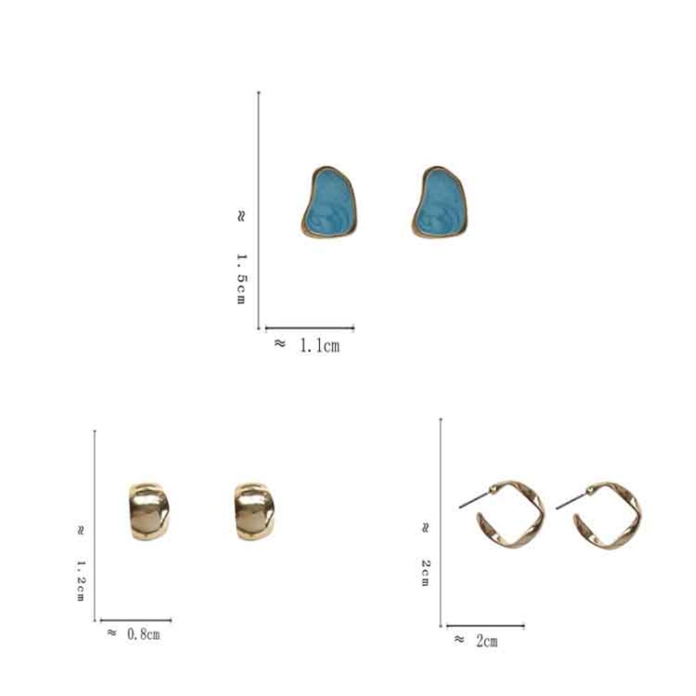 Set 3 Cặp Khuyên Tai Nữ Thời Trang