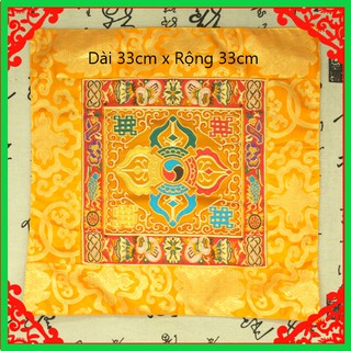 Khăn trải bàn thờ Phật, khăn lót pháp khí Chuông Chày, tượng Phật