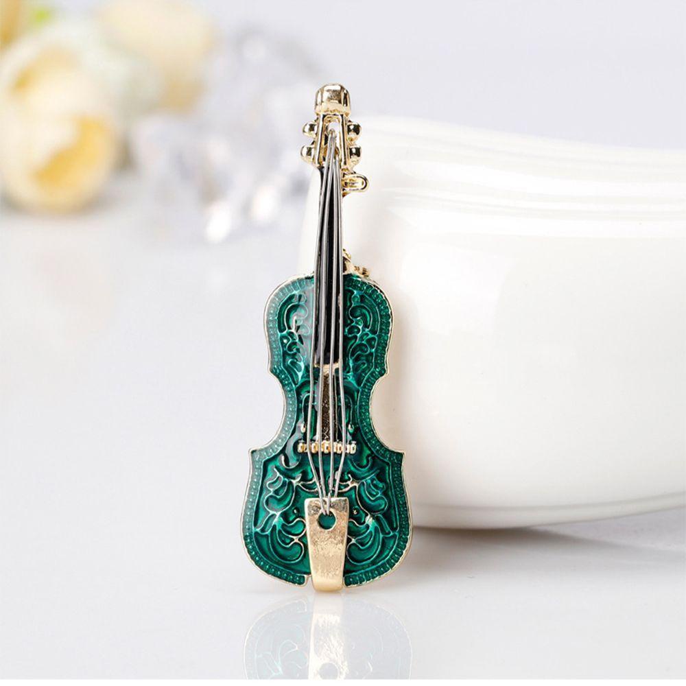 Trâm Cài Áo Hình Đàn Violin Bằng Kim Loại Màu Ngà Thời Trang Cho Nữ
