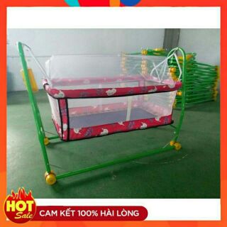 [Xả kho] NÔI ĐIỆN VÕNG XẾP 2 TRONG 1 Tặng kèm màn chống muỗi cho bé