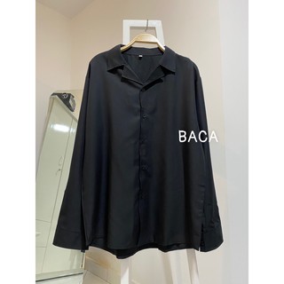 Áo Sơ Mi Cổ Vest  BACA Tay Dài Chất Vải Lụa form rộng nhiều màu basic