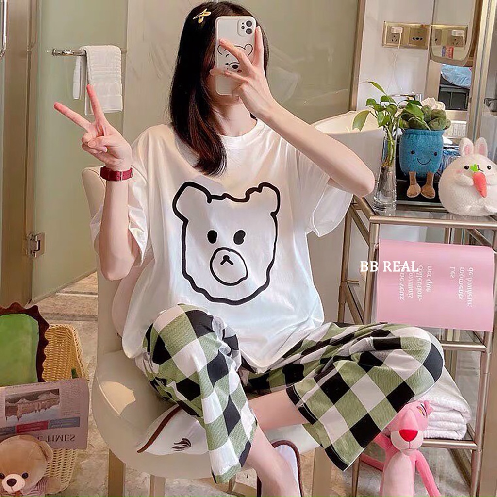 Đồ Bộ Mặc ở Nhà Bộ Đồ Ngủ Nữ Quần Dài Pijama Thun Lạnh Đẹp [CODE 45-48] Freesize Từ 45-55Kg - BB REAL | BigBuy360 - bigbuy360.vn