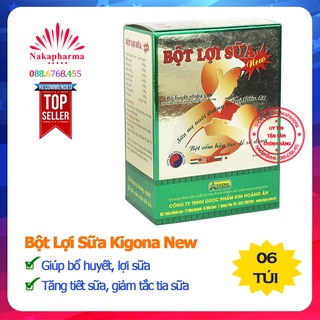 Bột lợi sữa Kigona New - Cốm lợi sữa Kim Hoàng Ân hòa tan giúp bổ huyết, lợi sữa, tăng tiết sữa, giảm tắc tia sữa