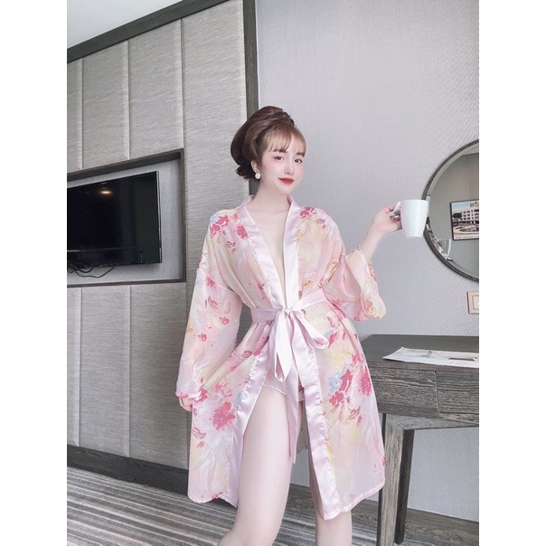 Áo Choàng chiffon phối satin kèm quần mã 06 from dưới 68kg