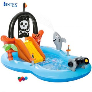 Bể bơi phao cầu trượt hải tặc có vòi phun mưa INTEX 57168