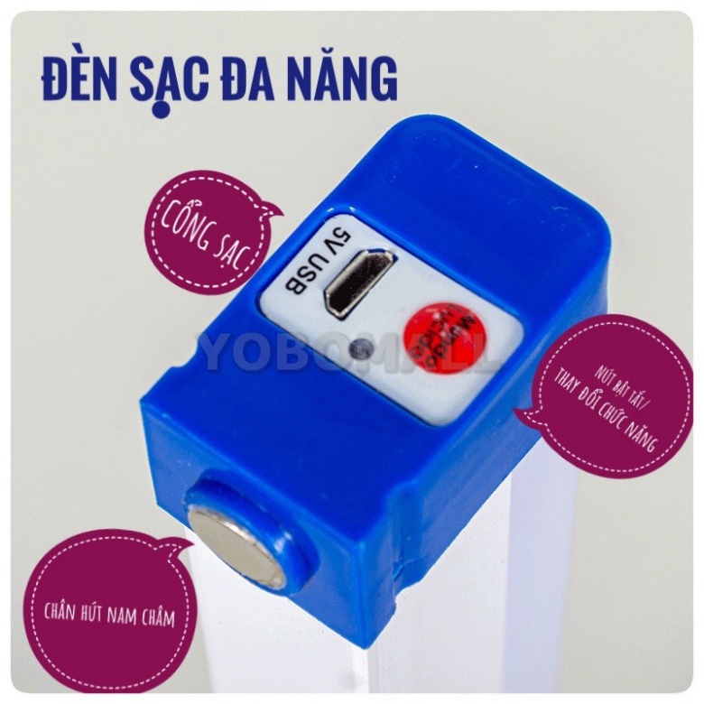 Đèn Siêu Sáng Ống Huỳnh Quang Sạc Tích Điện Đa Năng Trong Nhà,Ngoài Trời,Đêm