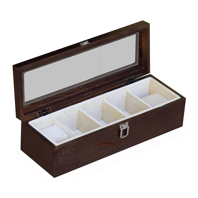 Hộp đựng đồng hồ bằng gỗ cao cấp 5 ngăn Nhatvywood WB501, phù hợp làm  quà tặng sinh nhật ý nghĩa .