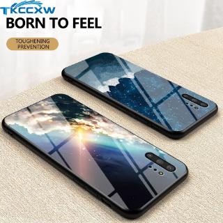 Ốp điện thoại kính cường lực cứng viền silicon cho Samsung Galaxy Note 10+ Note 9 Note 8 S8 Plus S7 Edge