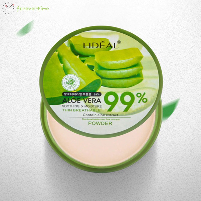 #Trang điểm# Natural Aloe Vera Pressed Powder Makeup Moisturizer Whitening Smooth Foundation Concealer