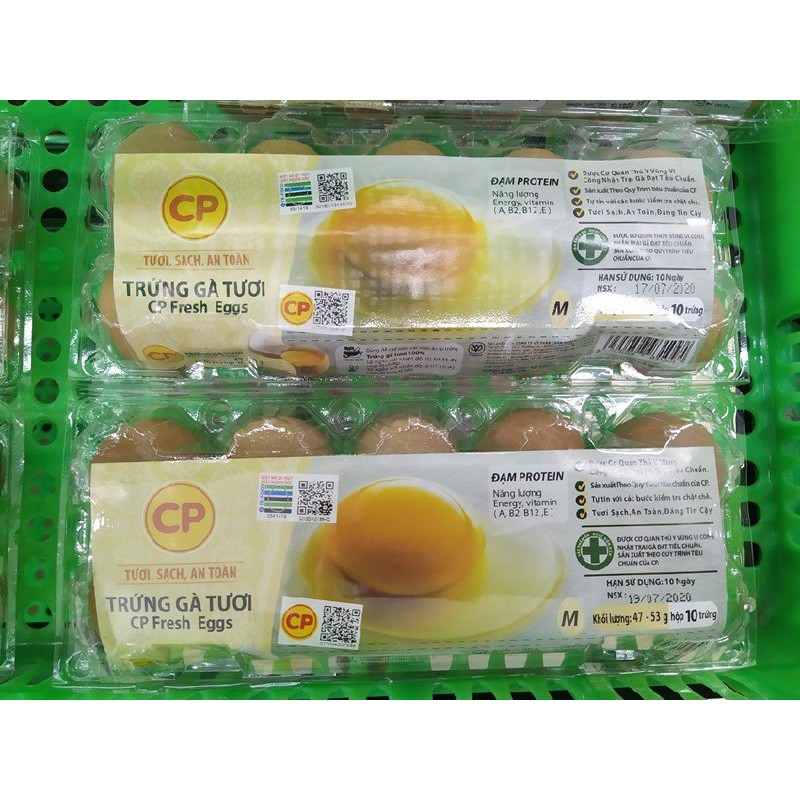 Trứng gà CP size M (47-53g) vĩ 10