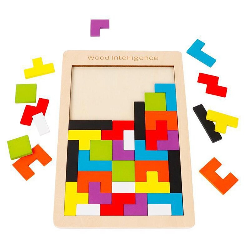 Bộ Xếp Gạch Wood Intelligence Phát Triển Tư Duy - Xếp hình Tetris Sáng Tạo - Thư Viện Đồ Chơi