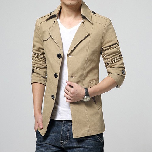 ÁO KHOÁC NAM KAKI MĂNG TÔ