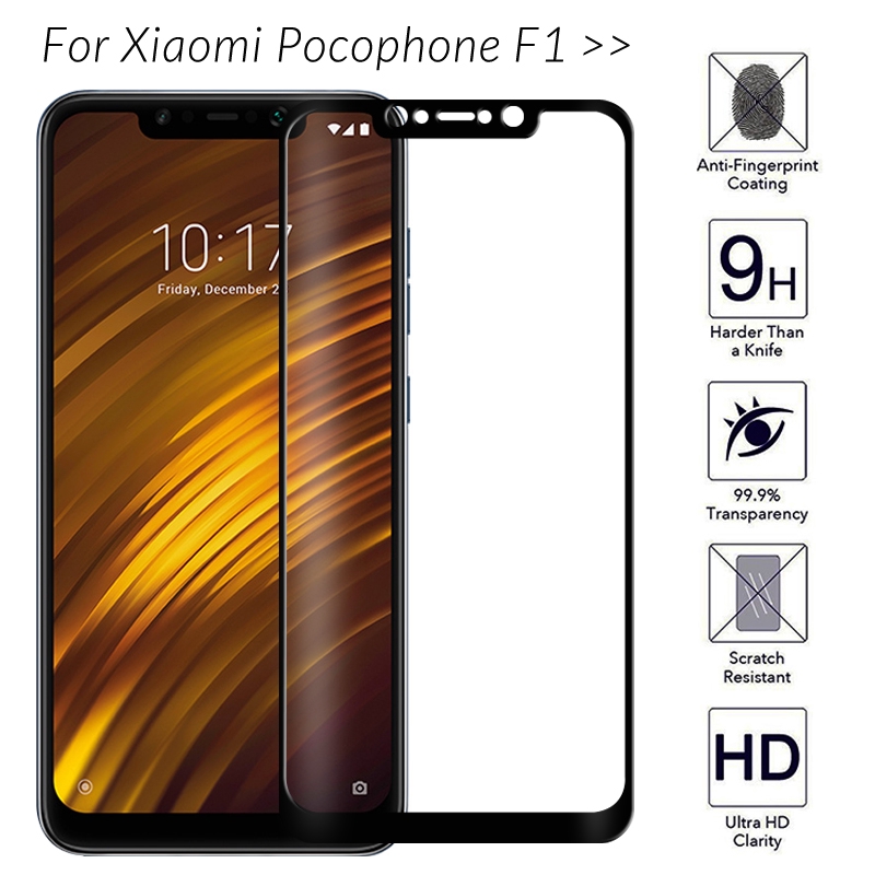 Kính cường lực bảo vệ màn hình điện thoại dạng cong 9H 3D cho Xiaomi Pocophone F1