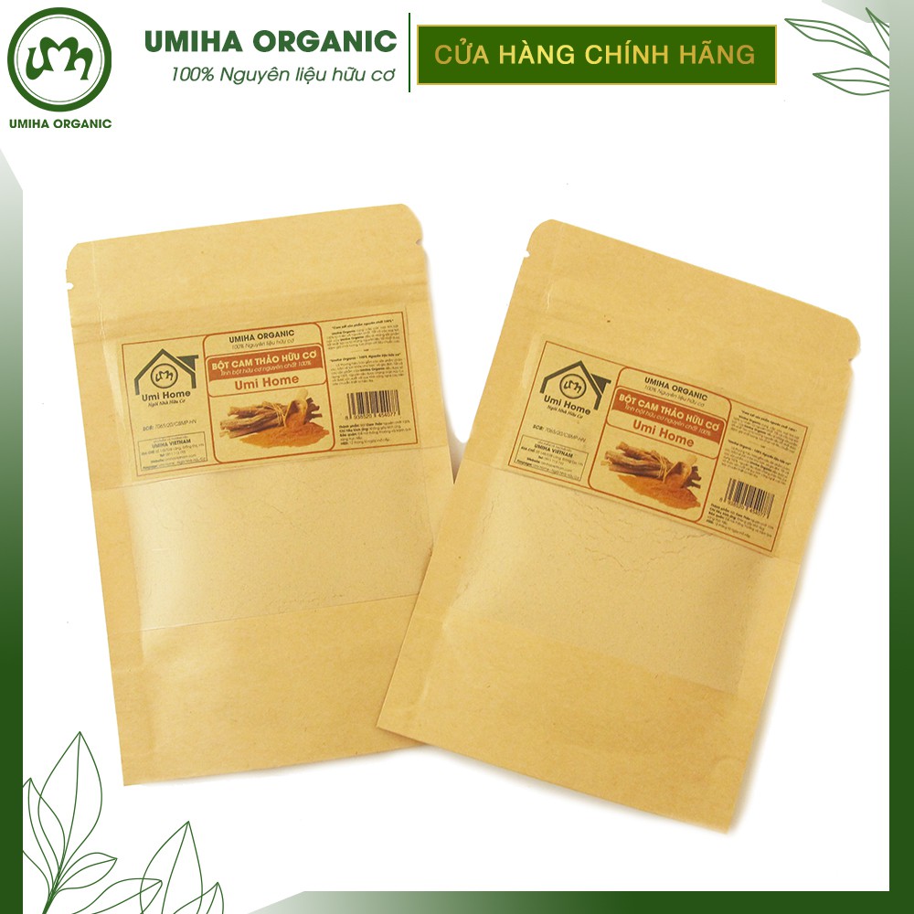Bột Cam Thảo hữu cơ UMIHOME nguyên chất 40G - Mặt nạ trắng hồng da, sáng da, tẩy tế bào da chết, thâm mụn | BigBuy360 - bigbuy360.vn