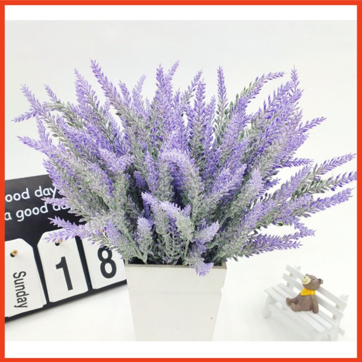 Cành hoa oải hương lavender giả 5 nhánh [NHIỀU MÀU] - Hoa giả lavender nhân tạo cắm trang trí phòng siêu xinh cao 38cm