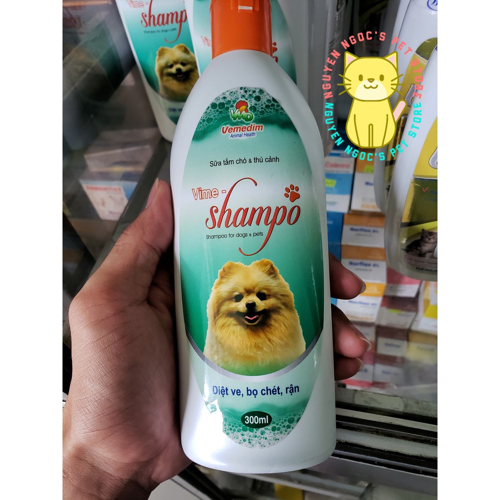  Sữa tắm trị ve rận bọ chét cho chó mèo và thú cảnh VIME - SHAMPO VEMEDIM 300ml