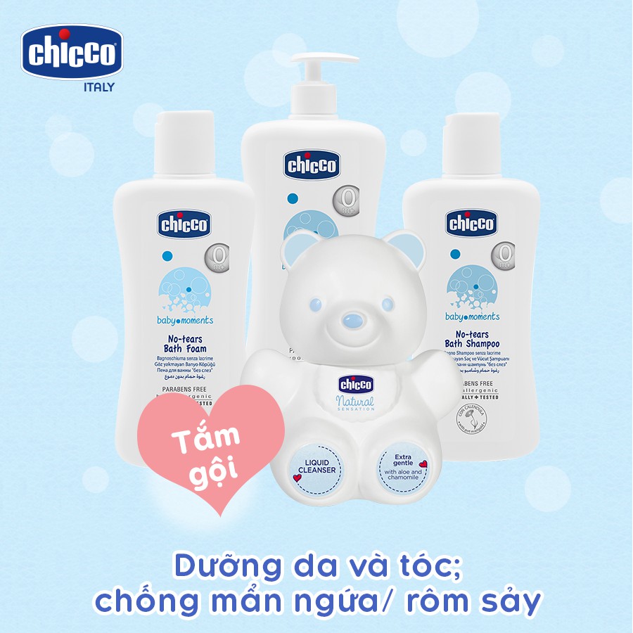 [Mã LT50 giảm 50k đơn 250k] Dầu gội chiết xuất Hoa cúc 0M+ Chicco 200ml/500ML