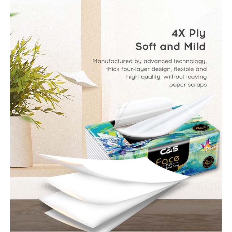 Gói 100 tờ khăn giấy lau mặt Face cao cấp - giấy 4 lớp - siêu dai, dày, mịn