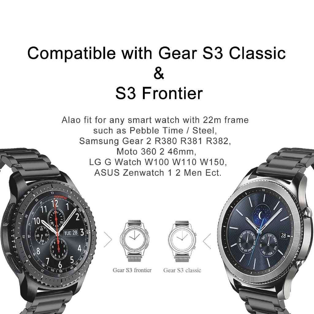 Dây đeo đồng hồ 22mm 20mm cho Samsung Gear S3 Frontier Classic S2