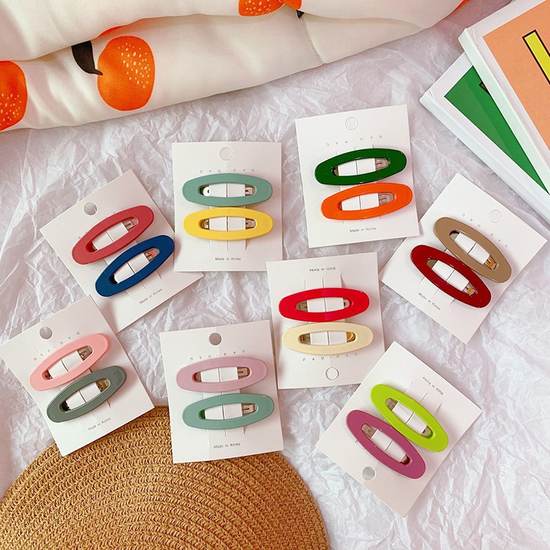 Set 2 kẹp tóc nhiều màu dễ thương cho bé gái