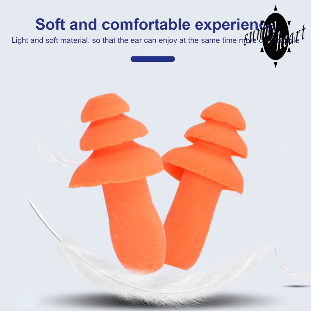 1 Cặp Nút Bịt Tai Ba Lớp Cách Âm Chống Nước Bằng Silicone Nhỏ Gọn Cho Xưởng Làm Việc