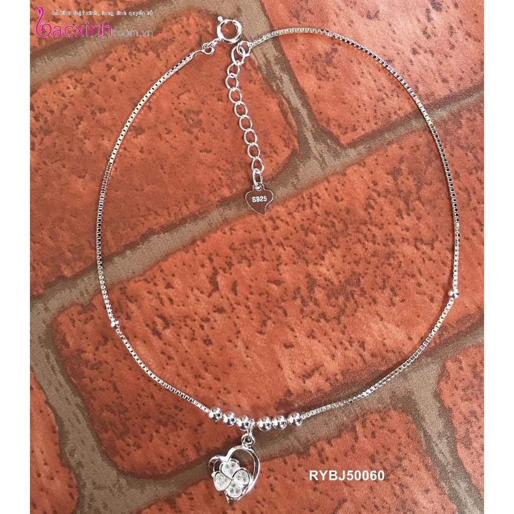 Lắc chân bạc Ý 925 Bạc Xinh Huệ Ngân - Cỏ bốn lá và Tim xinh RYBJ50060 | BigBuy360 - bigbuy360.vn