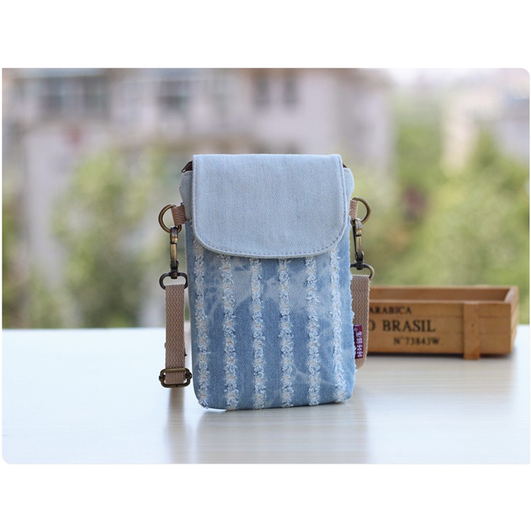 Túi Vải Denim Đeo Chéo Đựng Điện Thoại Iphone 12 / 2023 Phong Cách Mới