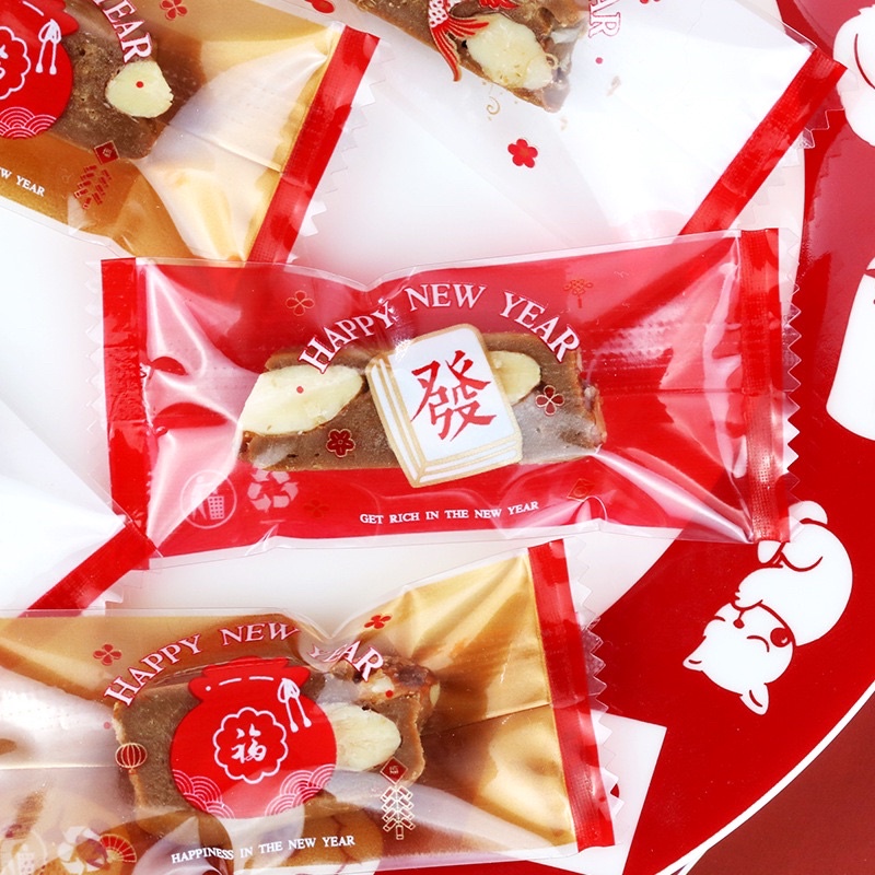 set 100 vỏ để đựng kẹo happy new year kt 4x9cm