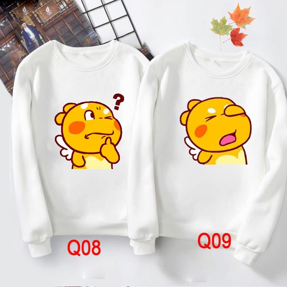 (SALE 50%) Áo nỉ đôi sweater nam nữ, áo cặp cute - ÁO ĐÔI QOOBEE MÙA ĐÔNG VNXK