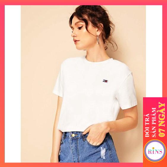 ÁO THUN ÁO PHÔNG TOMMY VNXK TRẮNG HỌA TIẾT SAU LƯNG - COTTON 100% 4C FORM CHÂU ÂU