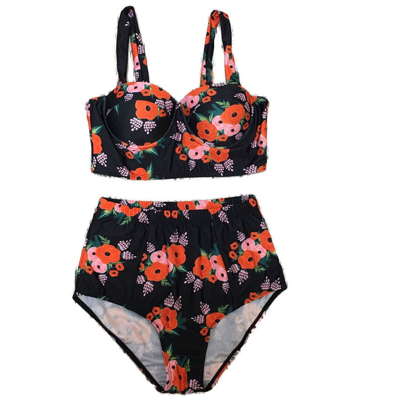 Bộ đồ tắm nữ phong cách cổ điển in hoa dễ thương | BigBuy360 - bigbuy360.vn