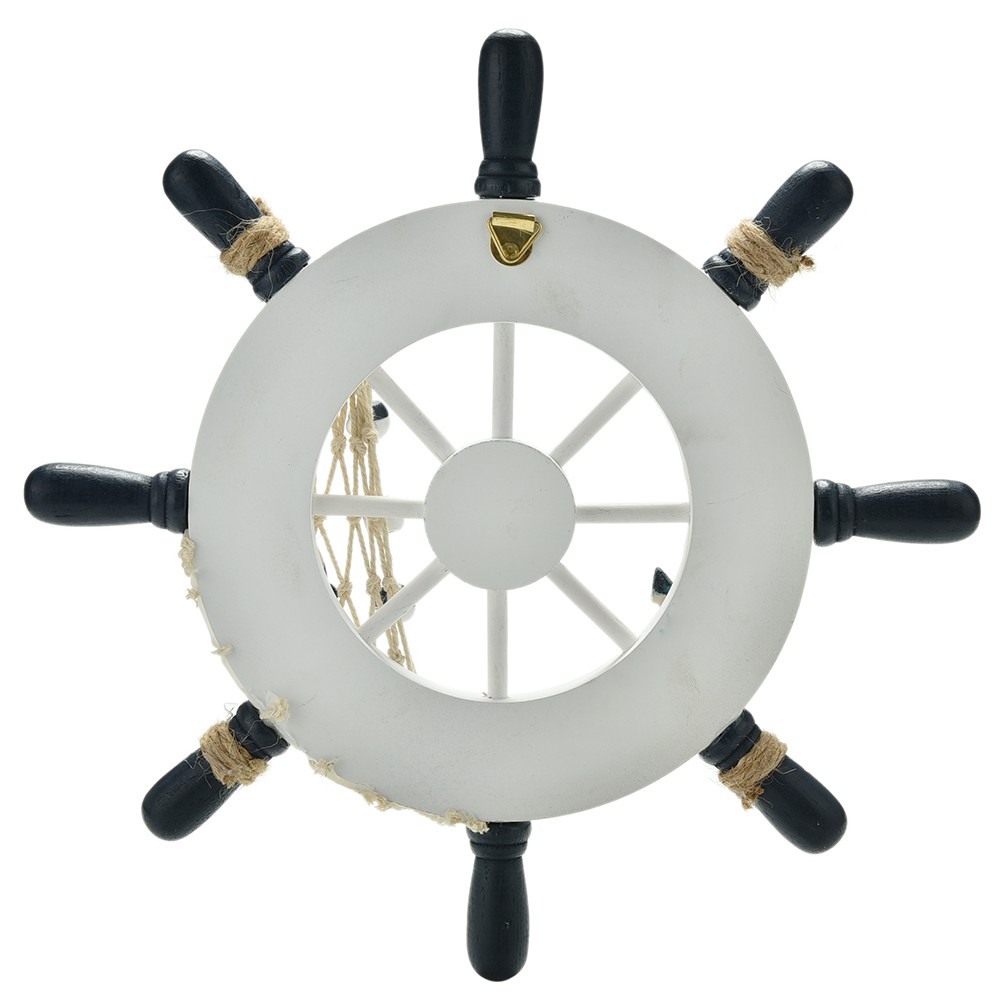 1 Chiếc Thuyền Bằng Gỗ Trắng Xanh Dương 9 inch
