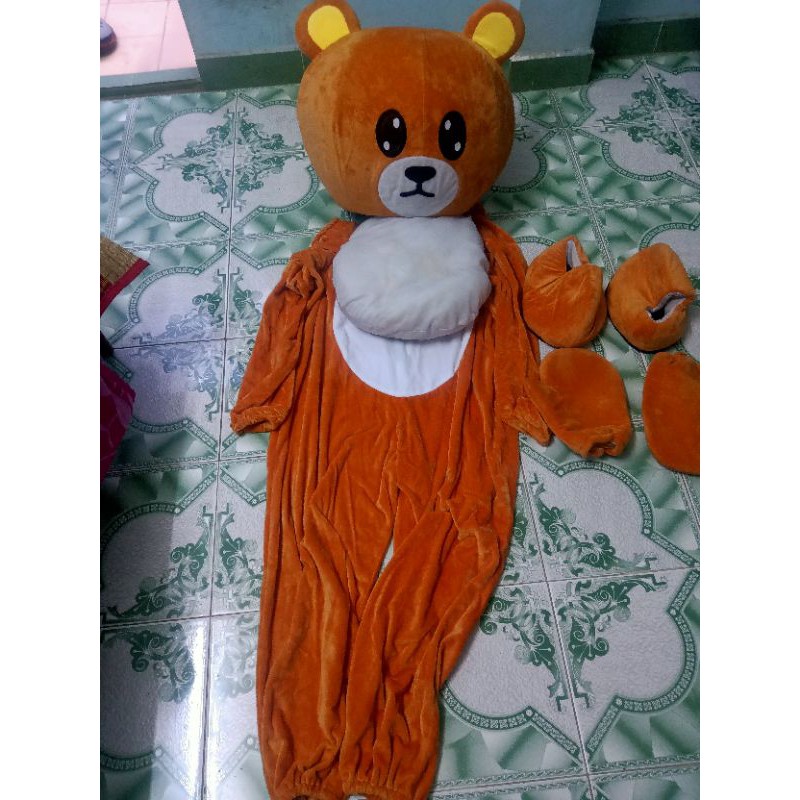 Bộ mascot gấu cam