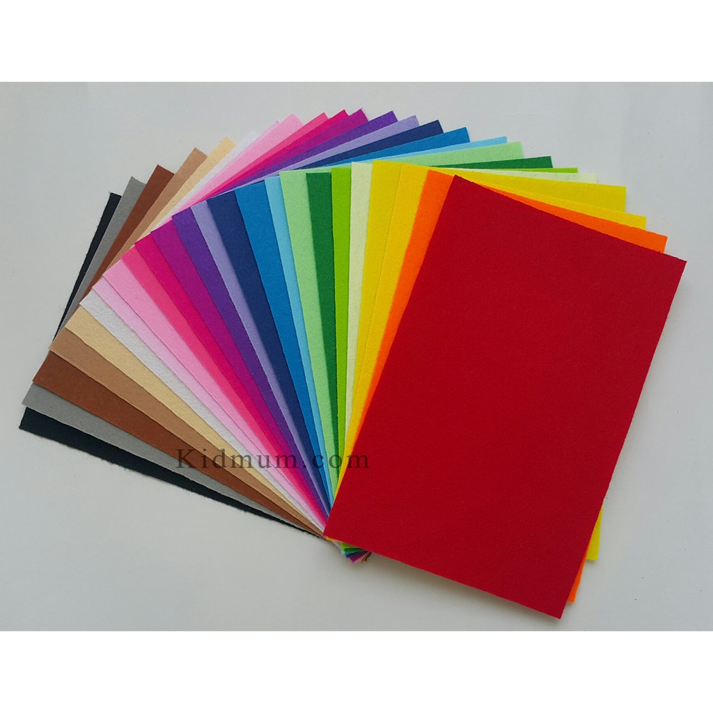 20 Mảnh KT 45*30cm Vải Nỉ Dạ Đủ Màu (Vải Không Dệt) Làm Đồ Handmade, Thủ Công, Craft