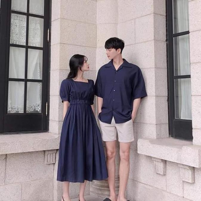 Áo đôi áo cặp ❤️FREESHIP❤️ Áo Váy đôi dễ thương chụp ảnh đi biển nam nữ Hàn Quốc COUPLE AV97 New * !