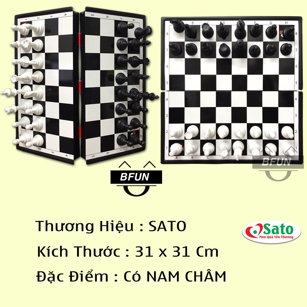 Bộ Cờ Vua Nam Châm Quốc Tế Nhựa / Gỗ ĐỦ LOẠI ĐỦ SIZE - Bàn Cờ Vua Nhựa LOẠI LỚN, LOẠI VỪA - Đồ chơi Thông Minh BFUN