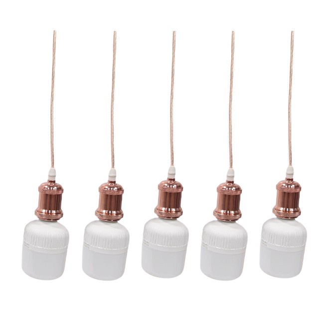 Bộ 5 dây đèn thả cổ điển bóng đèn led búp trụ trang trí 18w