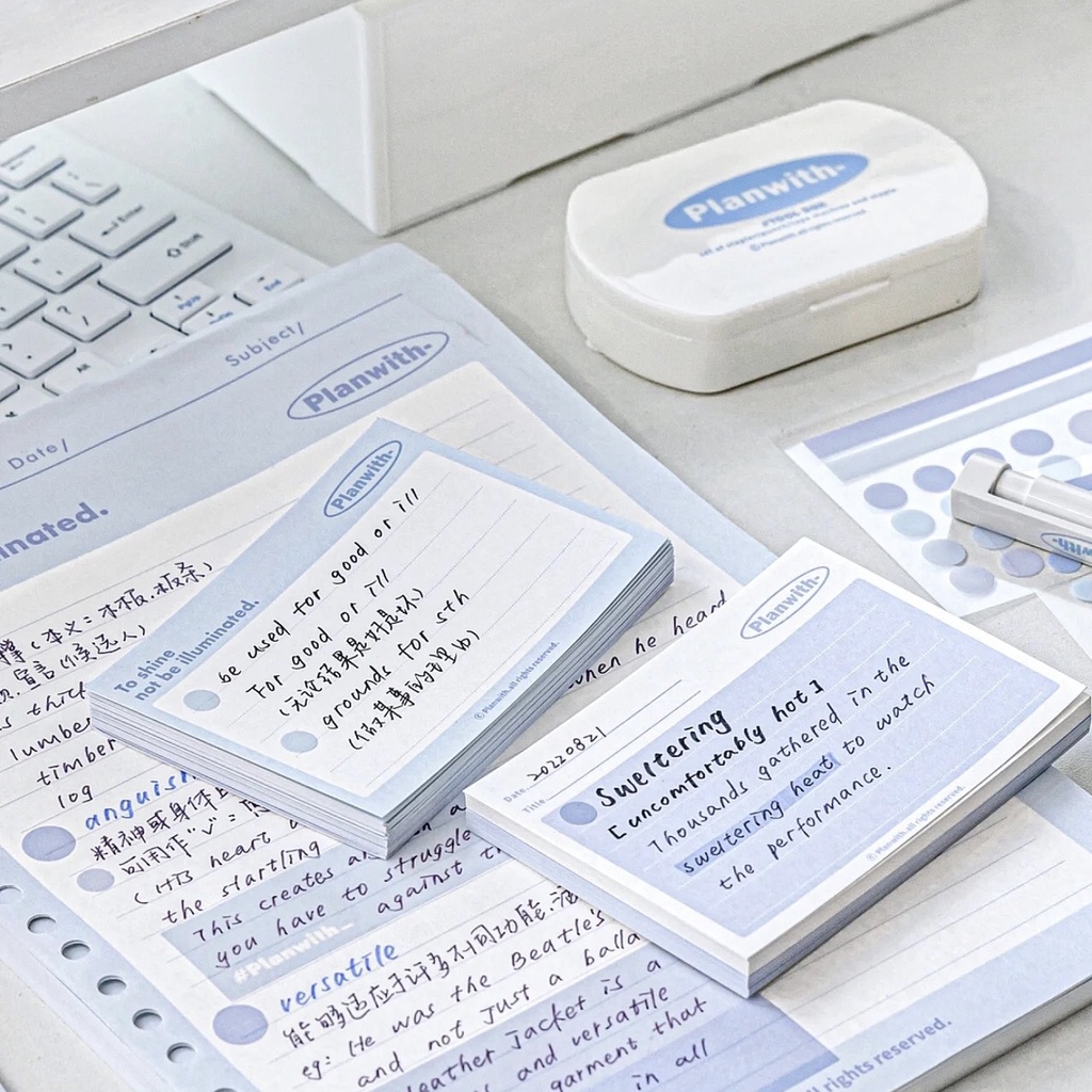 Giấy note Learning card Planwith Enhance tặng kèm sticker
