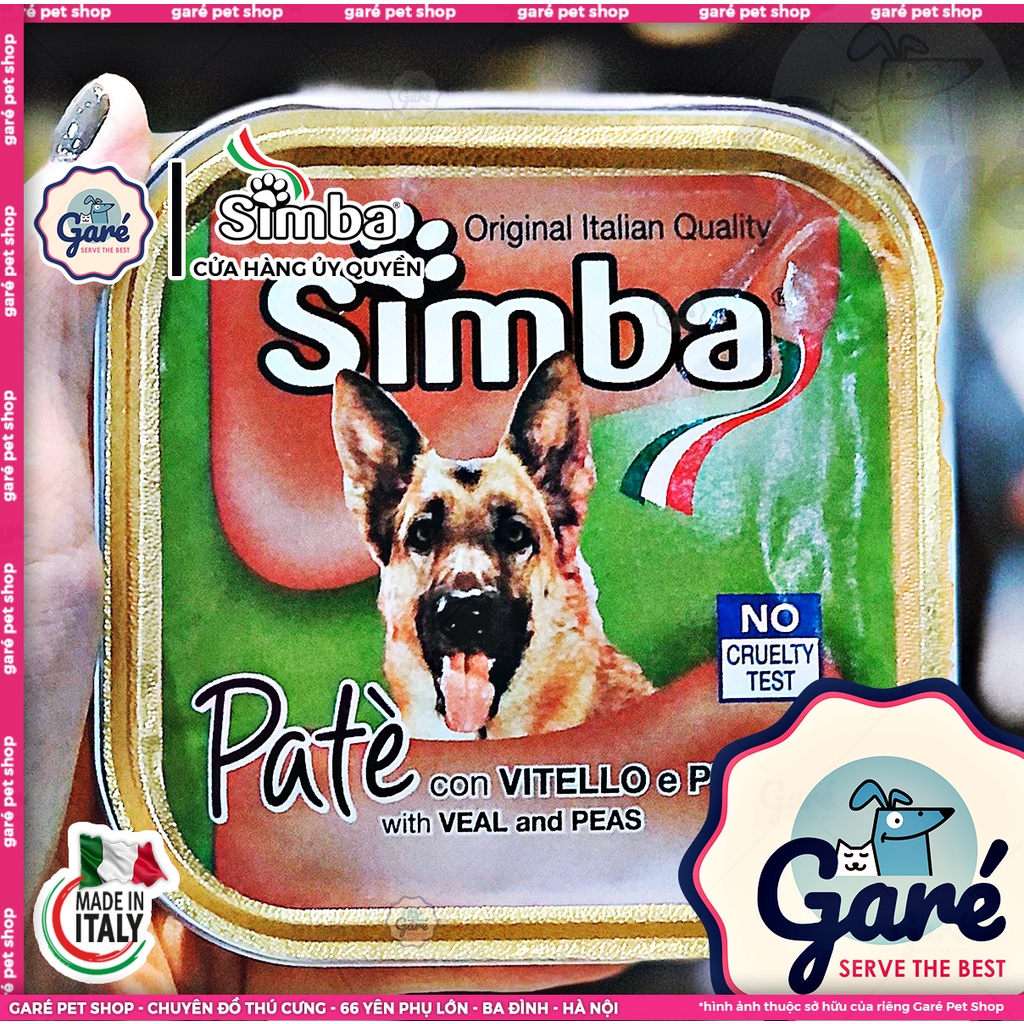 150gr - Pate Simba cho Chó nhập Ý Paté với thịt bò đậu Hà Lan, thịt Gà và Gan