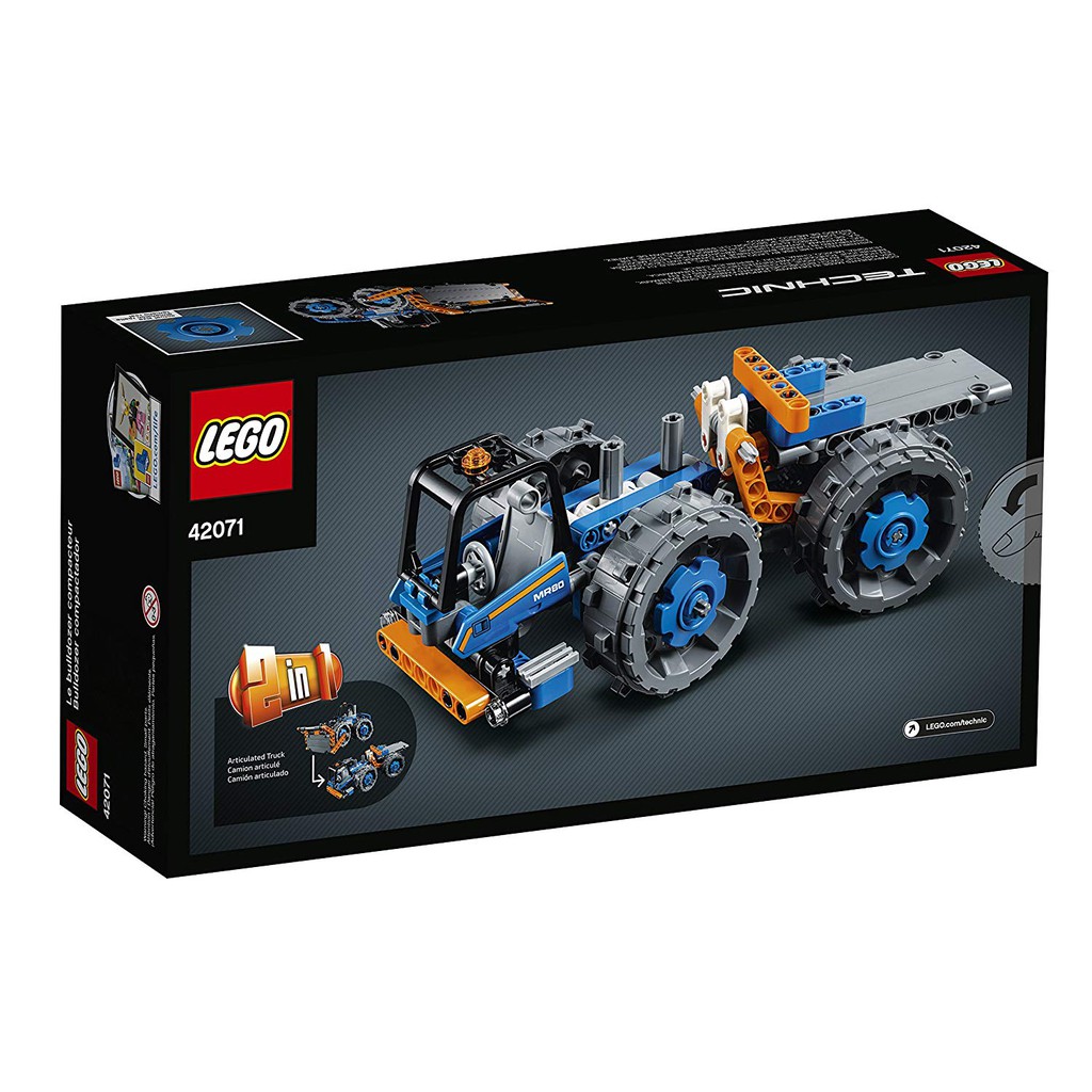 Lego Technic 42071 Bulldozer Compactador - Articulated Truck  Xe Ủi Đất - Xe Tải Nặng Chuyên Dụng 171 miếng