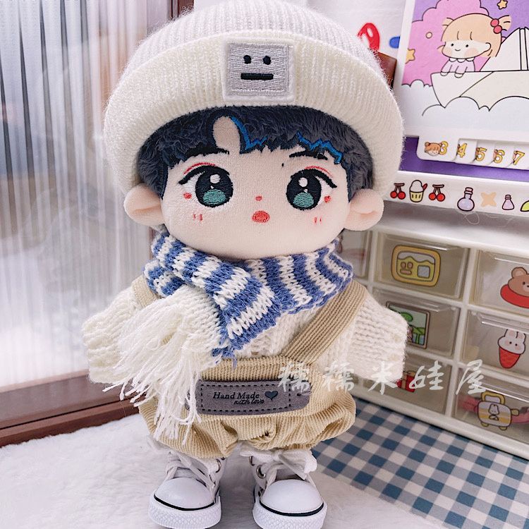 20cm centimeter baby clothes spot sky blue scarf curry straps cute sweater star cotton doll clothes fat body