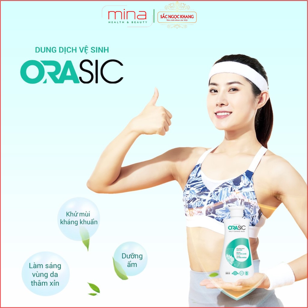 Dung Dịch Vệ Sinh Phụ Nữ Hàng Ngày ORASIC 200ml - Tinh chất lá Trầu Không làm sạch, dưỡng ẩm, khử mùi, kháng khuẩn