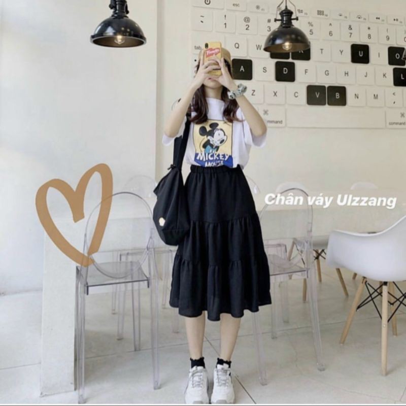 Chân váy dài xếp ly 3 tầng Ulzzang (hàng QCCC) - Chân váy dài dáng One boutique | BigBuy360 - bigbuy360.vn
