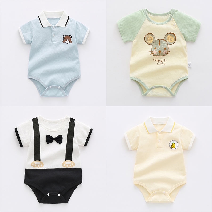 Bộ body cộc đồ liền thân cho bé KYS+ bodysuit vải 100% cotton mềm mịn mẫu quần áo sơ sinh cho bé từ 4 -13kg BD03