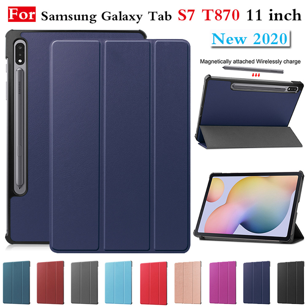 Tri-Fold Slim PU Leather Ultra Slim Case Stand Cover For Samsung Galaxy Tab S7 11 inch T870 T875 2020