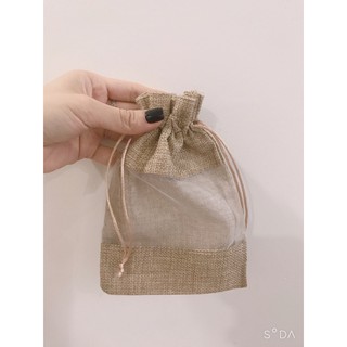 túi vải đay dây rút có cửa sổ voan đựng quà, trang sức,mỹ phẩm,túi thơm hàng loại 1 vải dày dặn