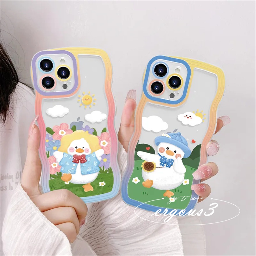 Ốp Điện Thoại Mềm Họa Tiết Chú Vịt Hoạt Hình Dễ Thương Cho iPhone 14 13 12 11 Pro Max SE2020 X XR Xs Max 7 8 Plus
