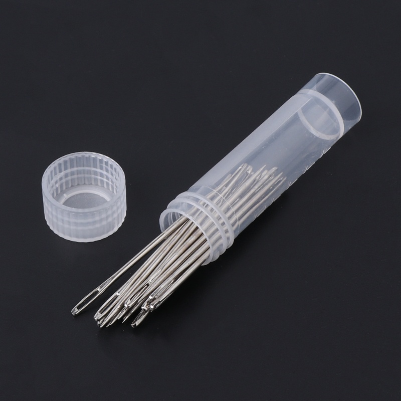 Bộ 20 kim đan len mắt to bằng thép không gỉ tiện dụng