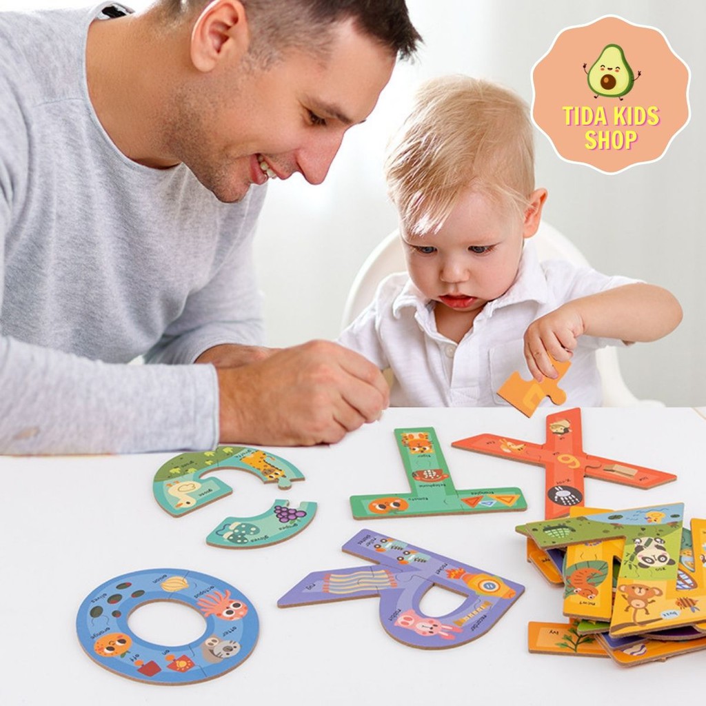 Number Blocks Đồ Chơi, Puzzle Số Đếm Và Chữ Cái, Alphabet Animal Jigsaw, Digital Animal Puzzle, Đồ Chơi TiDa Kids Shop